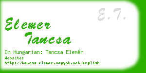 elemer tancsa business card